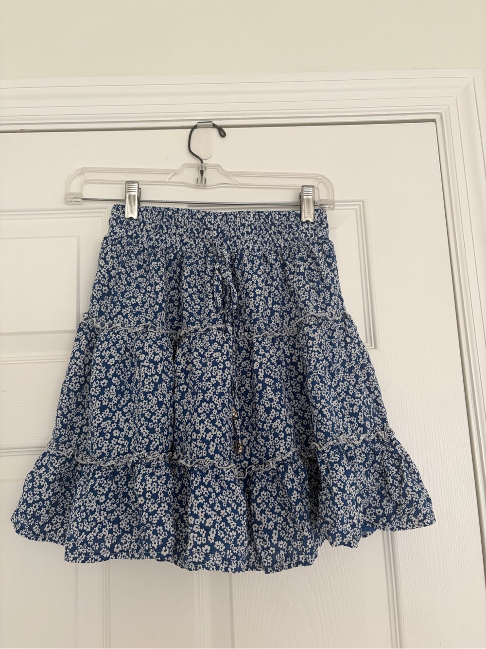 Princess Polly Blue Floral Tiered Skirt